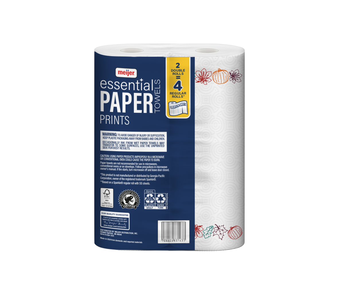 slide 2 of 2, Meijer Essential Paper Towels, Prints, 2 Double Rolls, 2 ct