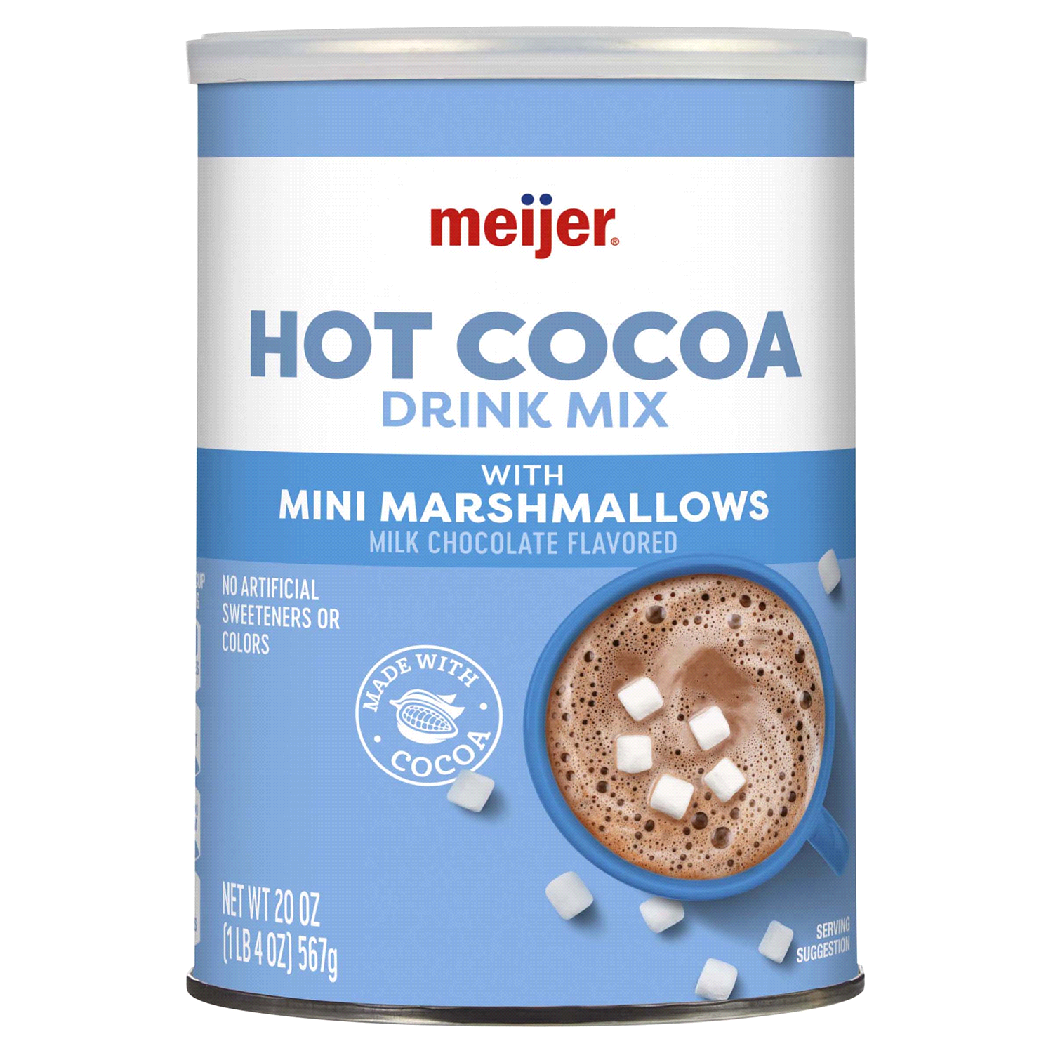 slide 1 of 2, Meijer Milk Chocolate Hot Cocoa with Mini Marshmallows, 20 oz, 20 oz