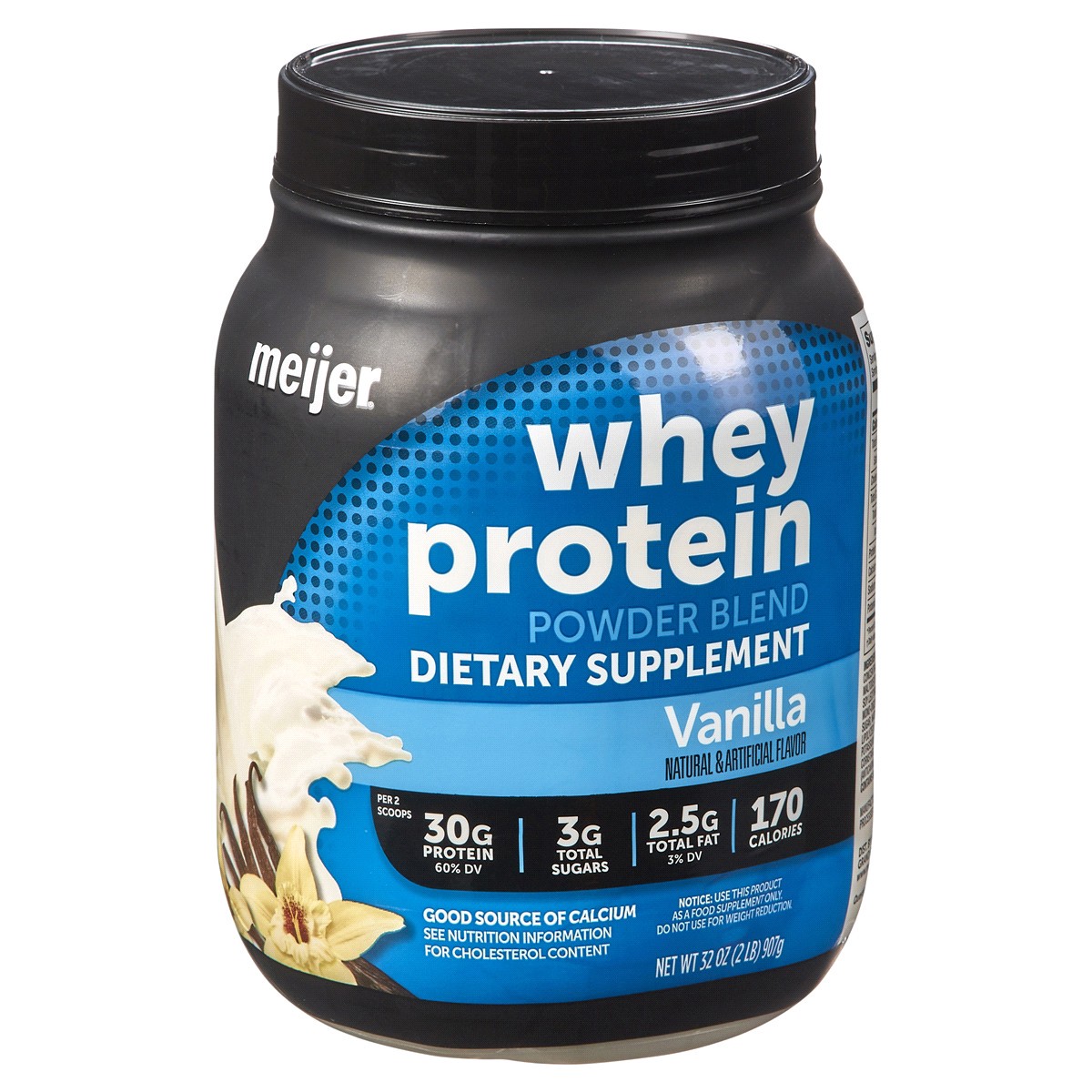 slide 1 of 3, Meijer Vanilla Whey Protein Powder, 2 lb