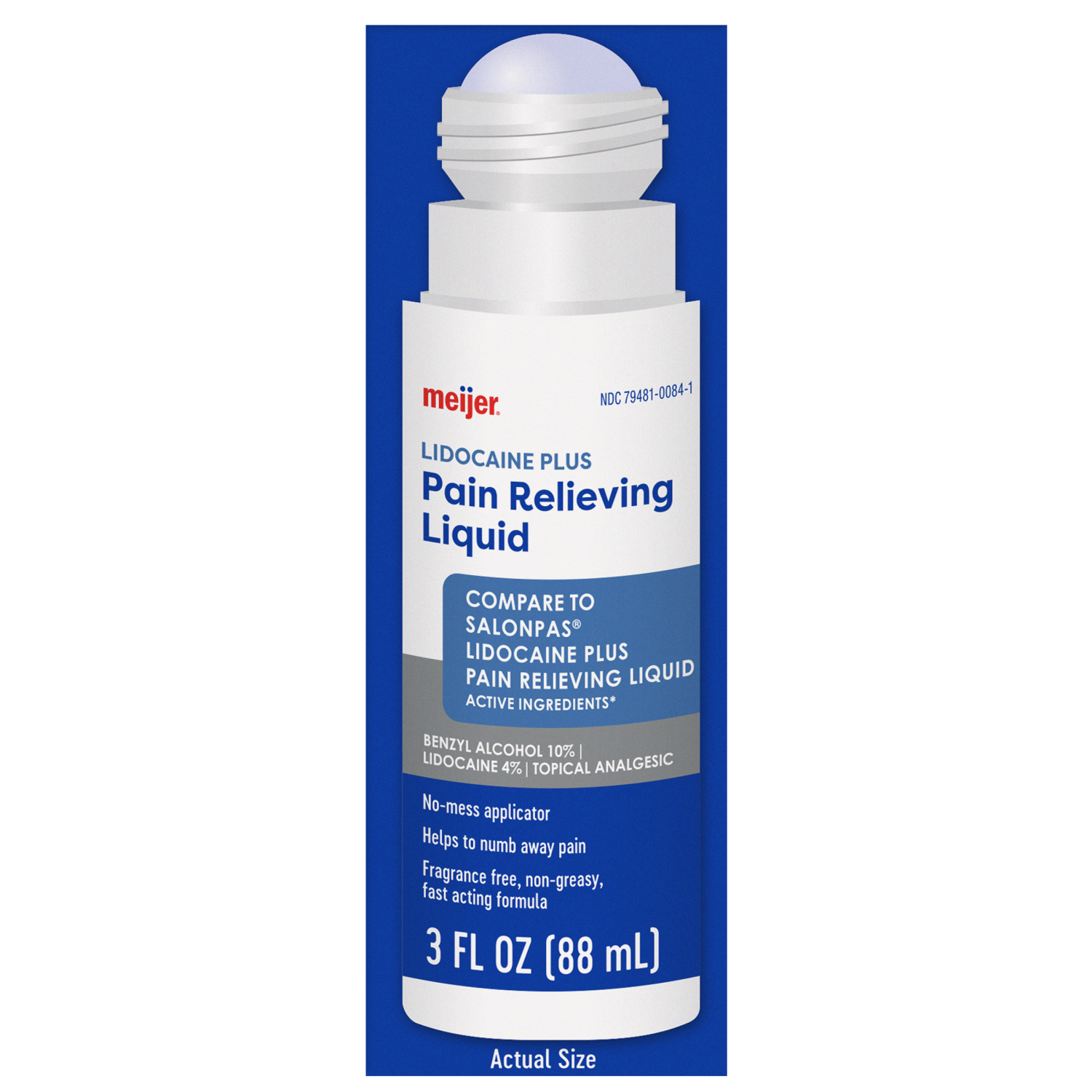 slide 5 of 7, MEIJER LIDOCAINE PLUS PAIN RELIEVING LIQUID, 3 oz