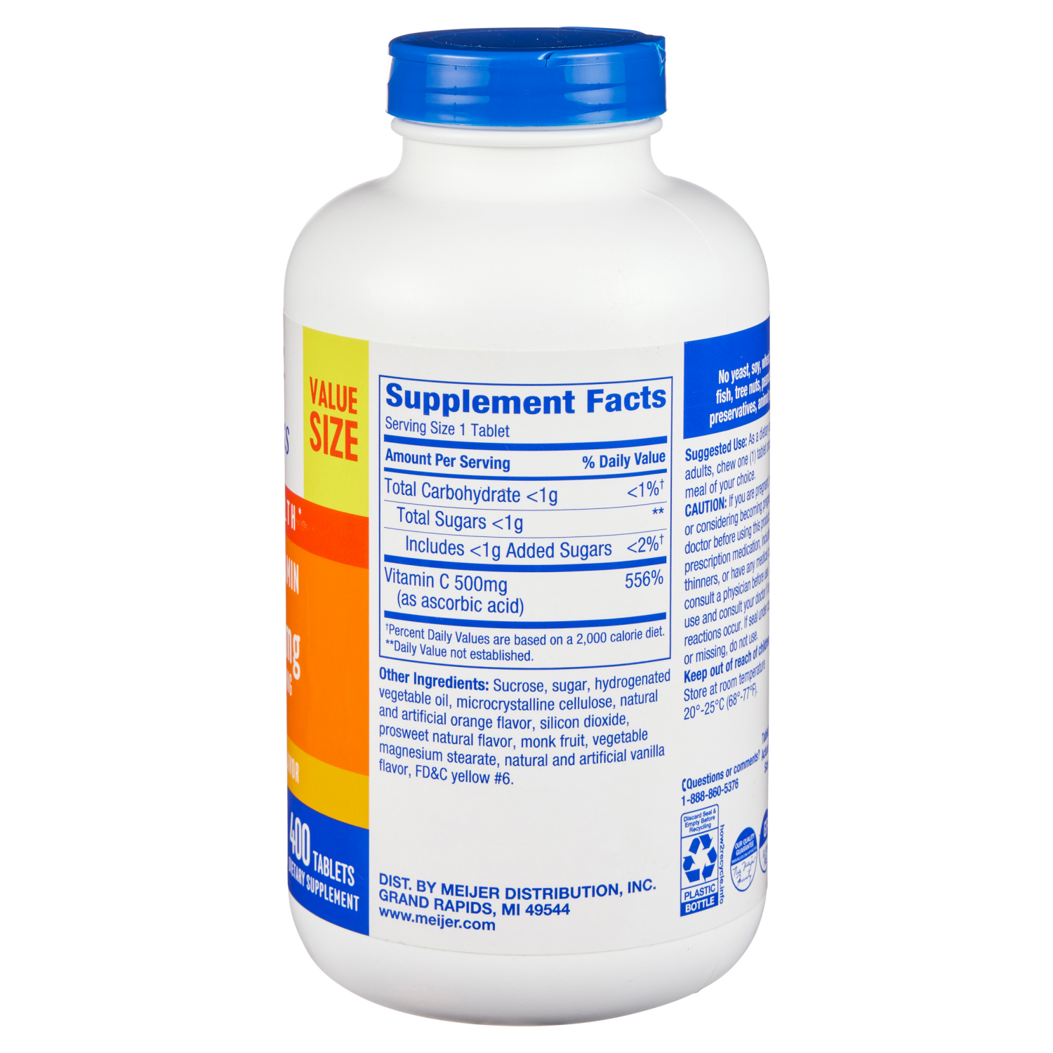 slide 3 of 3, Meijer Wellness Meijer BBVit C Chewable Value, 400 ct; 500 mg