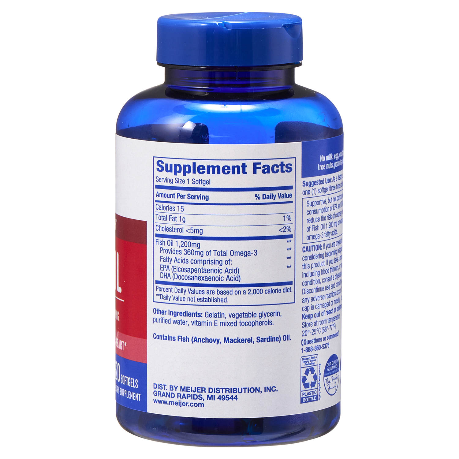 slide 3 of 3, MEIJER WELLNESS Meijer Bb Fish Oil Sfgl, 120 ct; 1200 mg