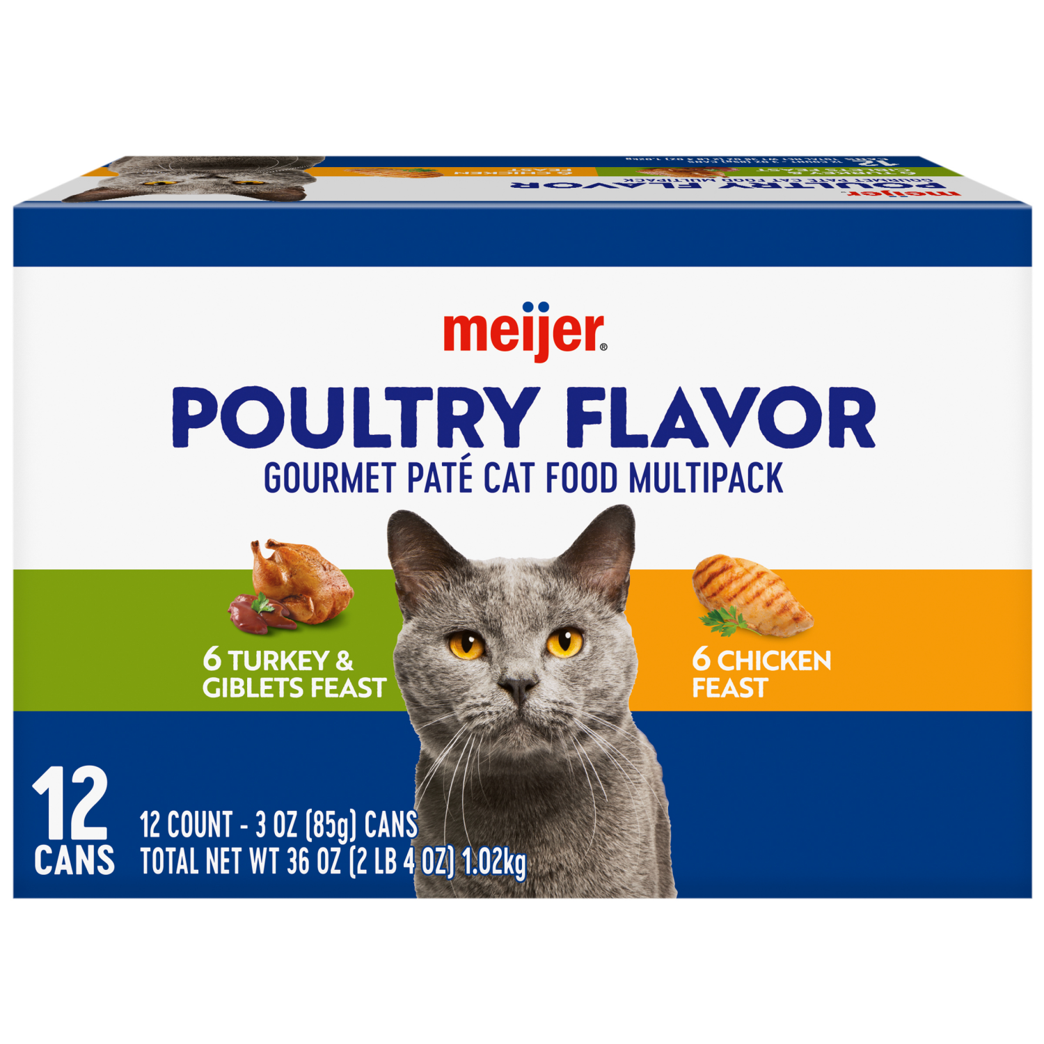 slide 8 of 8, Meijer Wet Cat Turkey Giblets and Chicken Variety Pack 3 Oz. 12 Count, 12 ct; 3 oz