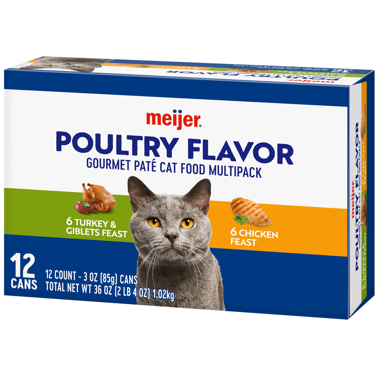 slide 2 of 8, Meijer Wet Cat Turkey Giblets and Chicken Variety Pack 3 Oz. 12 Count, 12 ct; 3 oz