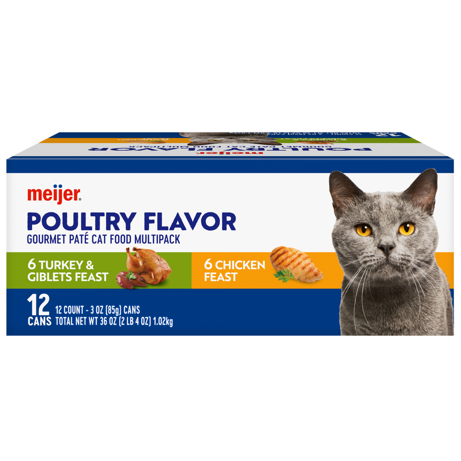slide 6 of 8, Meijer Wet Cat Turkey Giblets and Chicken Variety Pack 3 Oz. 12 Count, 12 ct; 3 oz