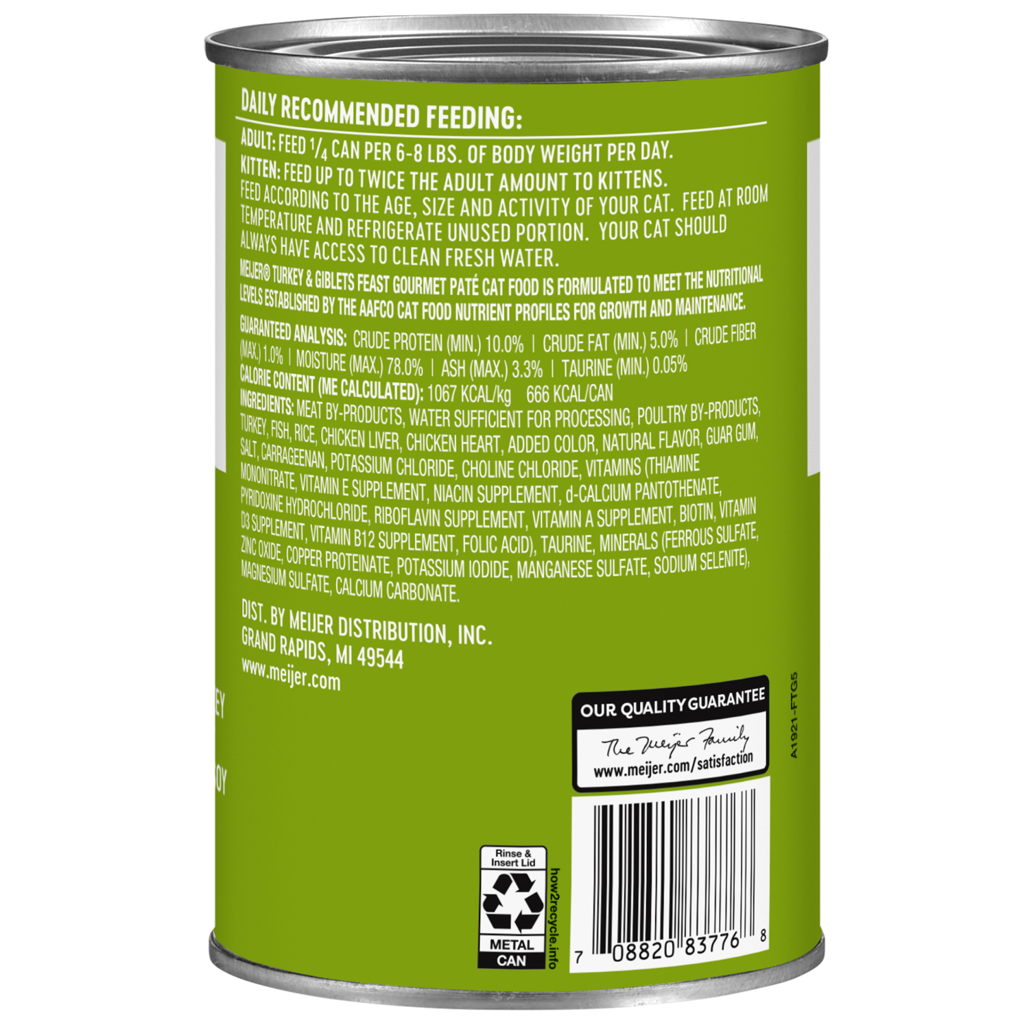 slide 2 of 3, Meijer Wet Cat Food, Turkey and Giblet, 22 oz, 22 oz