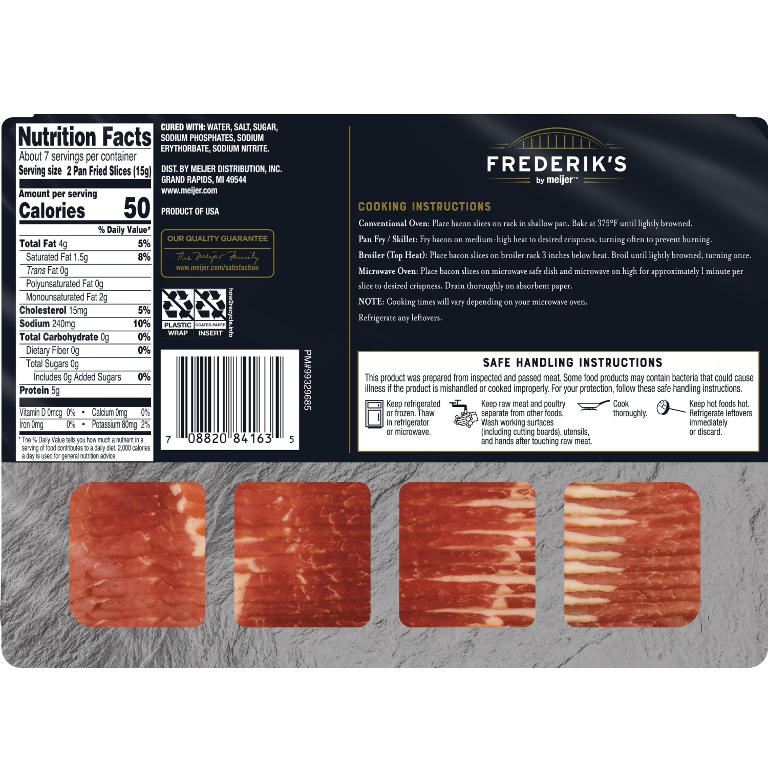 slide 3 of 3, Frederiks By Meijer Bacon Double Smoked Center Cut 12 Oz, 12 oz