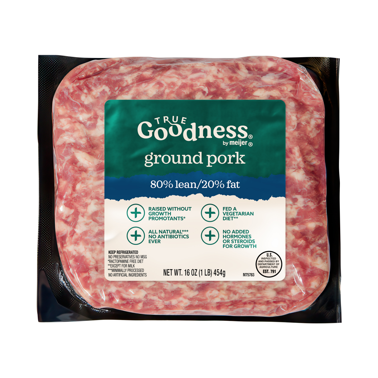 slide 1 of 4, True Goodness Ground Pork 16oz, 16 oz