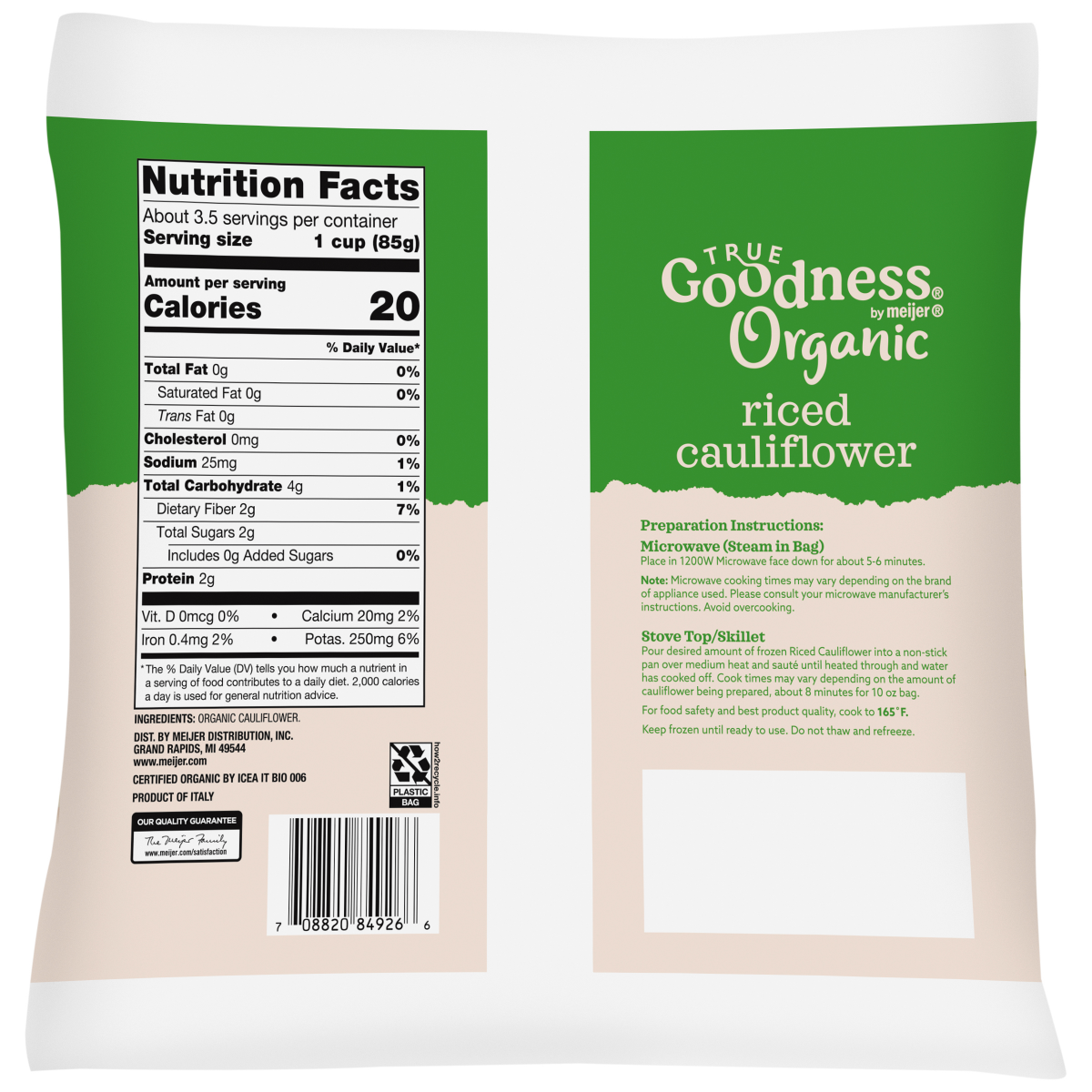 slide 2 of 2, True Goodness Riced Cauliflower 10 Oz, 12 oz