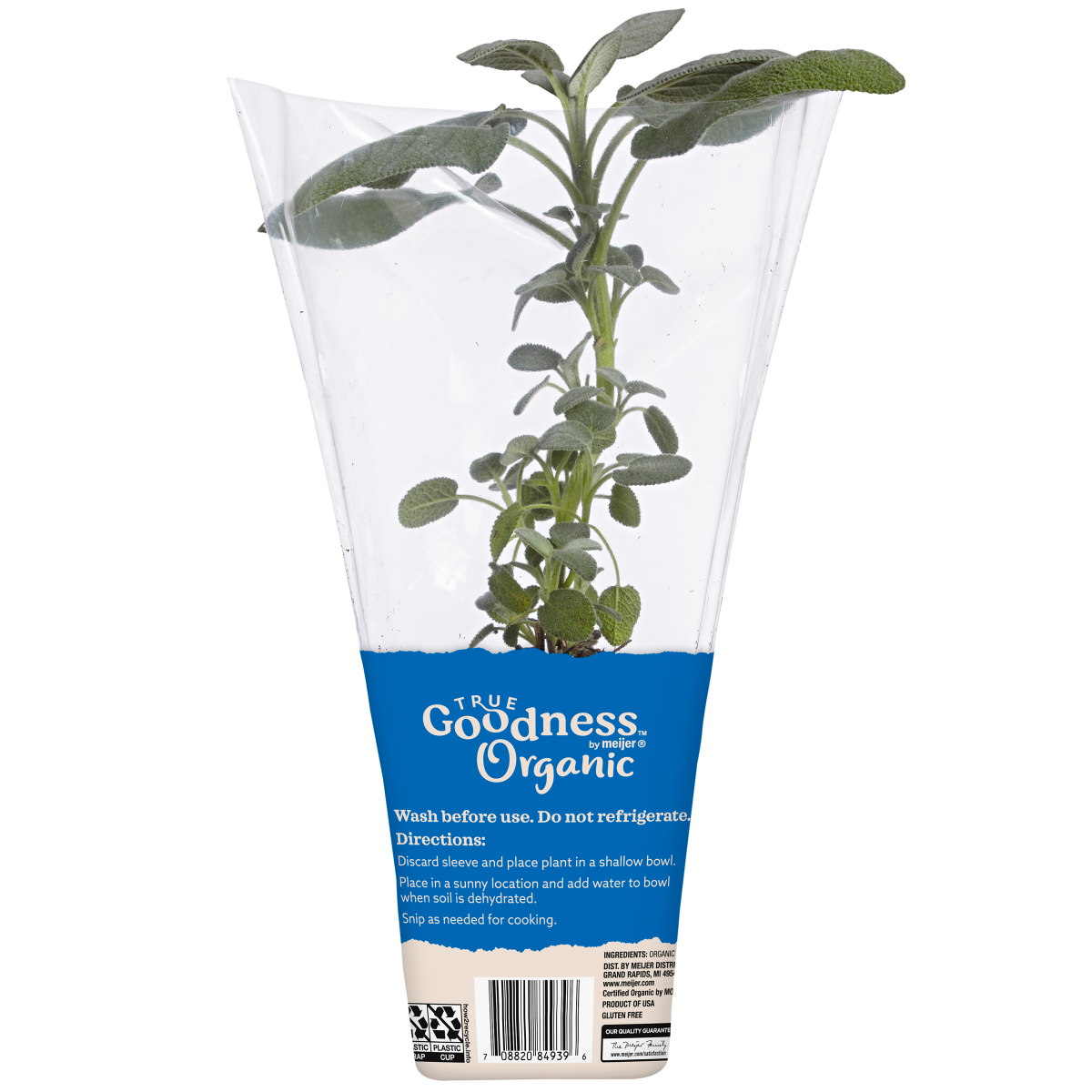 slide 2 of 2, True Goodness Organic Potted Sage 4", 4 in