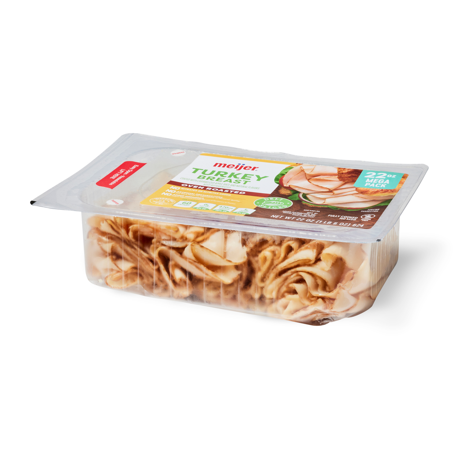 slide 2 of 3, Meijer Oven Roasted Turkey Lunchmeat, 22 oz