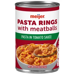 Meijer Pasta Rings, Meatballs, 15 Oz