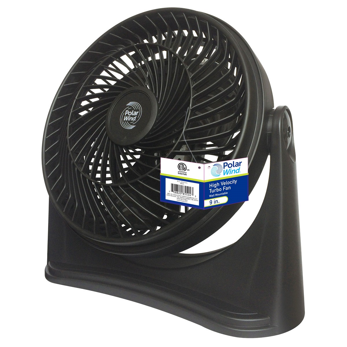 slide 5 of 9, Polar Wind 9 Inch High Velocity Turbo Fan, Black, 1 ct