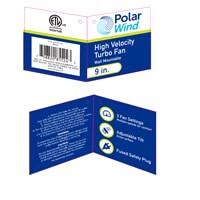 slide 3 of 9, Polar Wind 9 Inch High Velocity Turbo Fan, Black, 1 ct