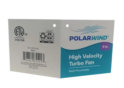 Polar Wind High Velocity Turbo Fan, Black, 9 In