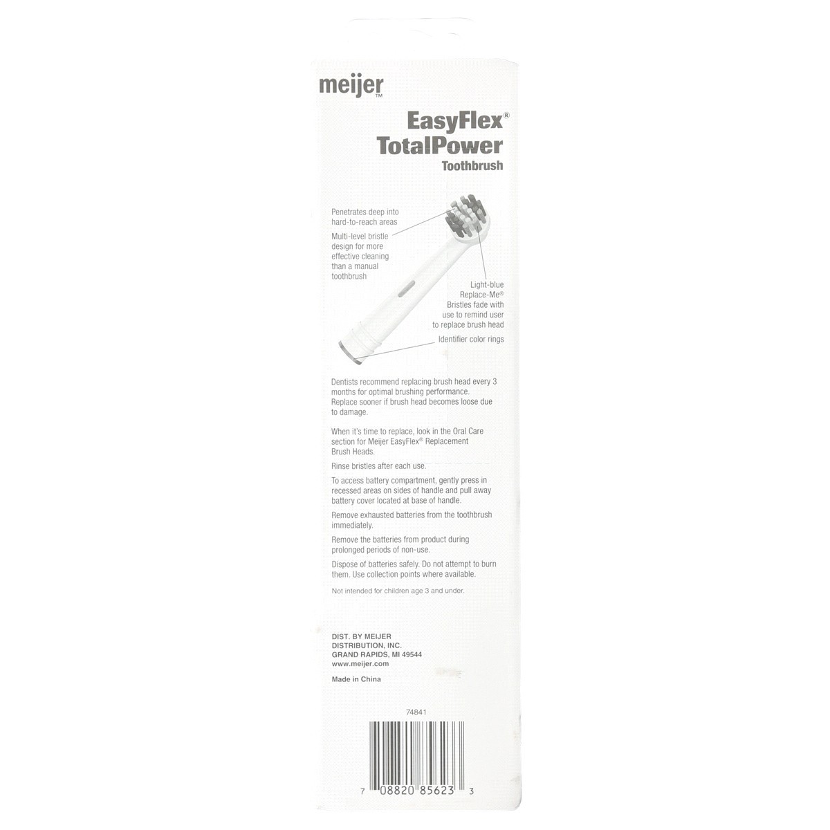 slide 2 of 2, Meijer EasyFlex Total Power Toothbrush With Refill, 2 ct