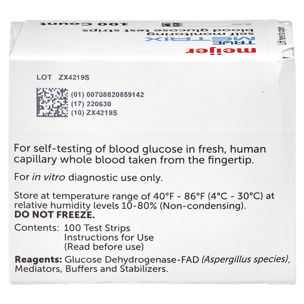 slide 28 of 29, Meijer True Metrix Self Monitoring Blood Glucose Test Strips, 100 ct