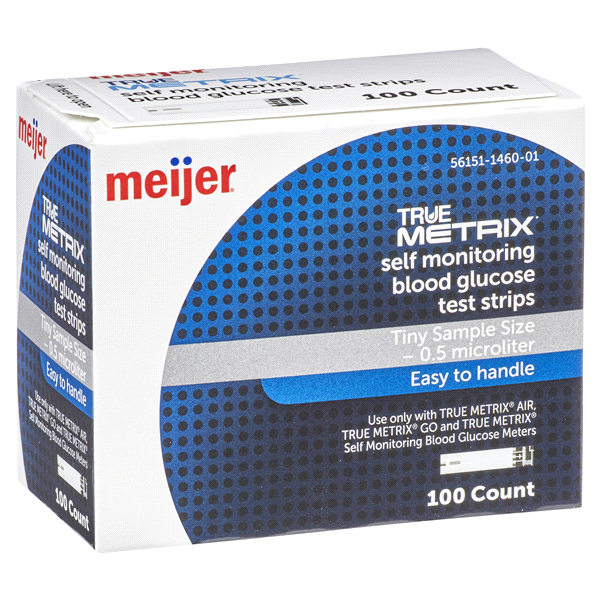 slide 4 of 29, Meijer True Metrix Self Monitoring Blood Glucose Test Strips, 100 ct