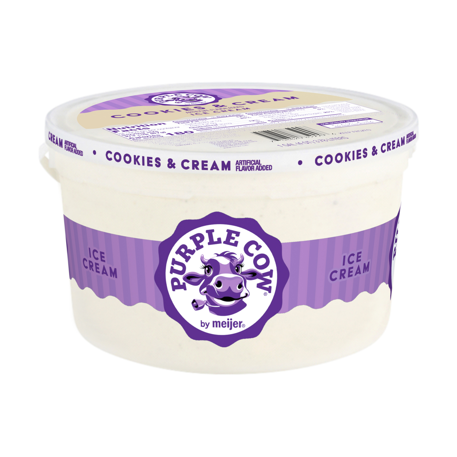slide 2 of 5, Purple Cow Cookies & Cream Ice Cream, 1 Gallon, 1 gal