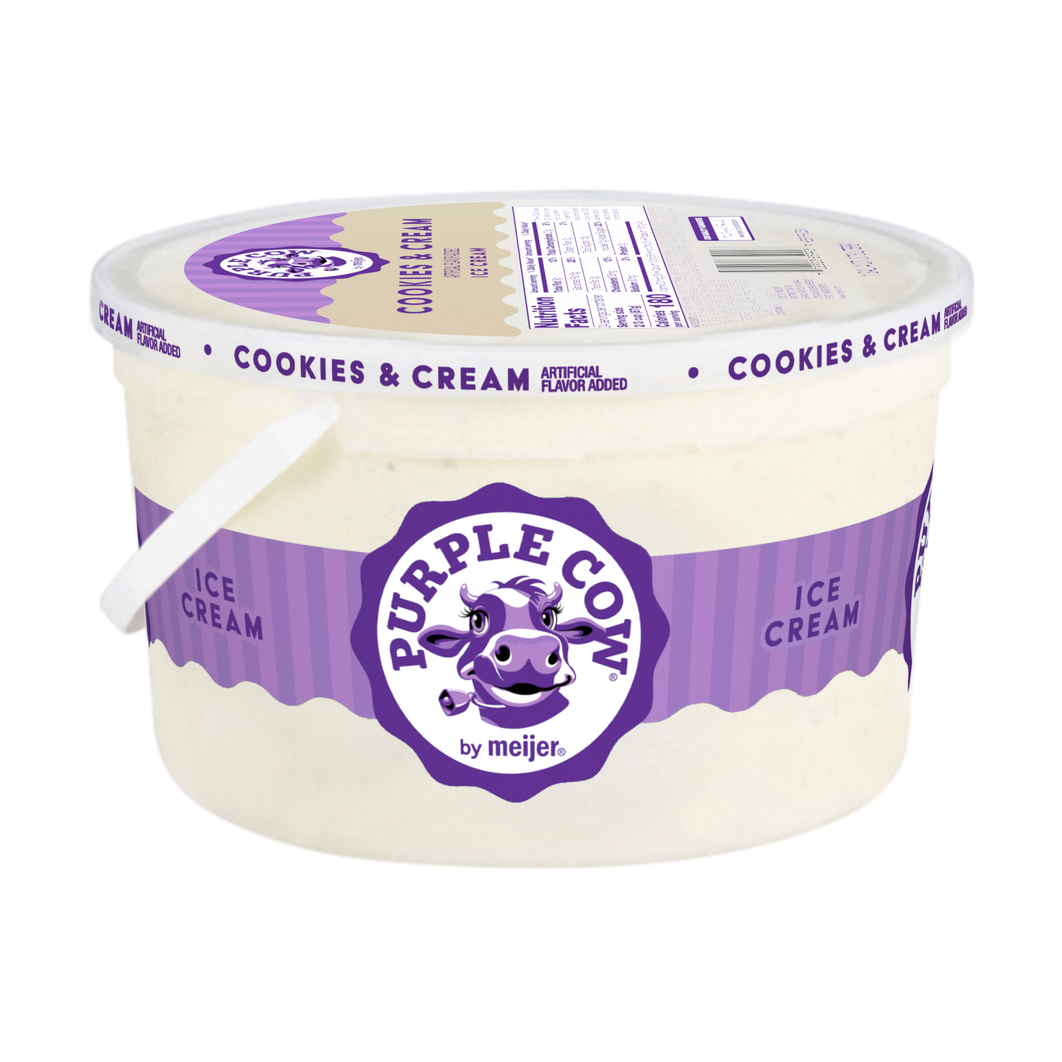 slide 3 of 5, Purple Cow Cookies & Cream Ice Cream, 1 Gallon, 1 gal