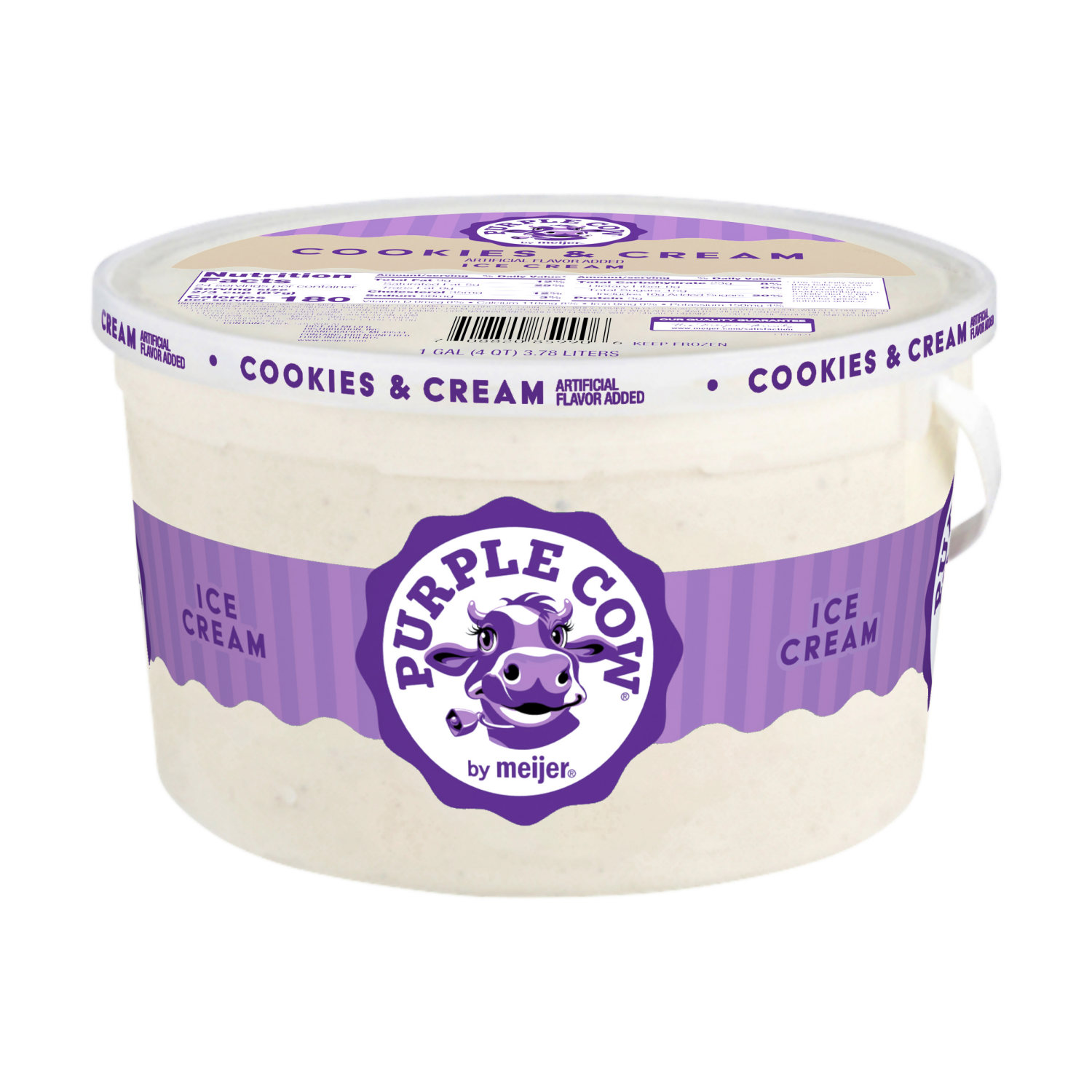 slide 1 of 5, Purple Cow Cookies & Cream Ice Cream, 1 Gallon, 1 gal