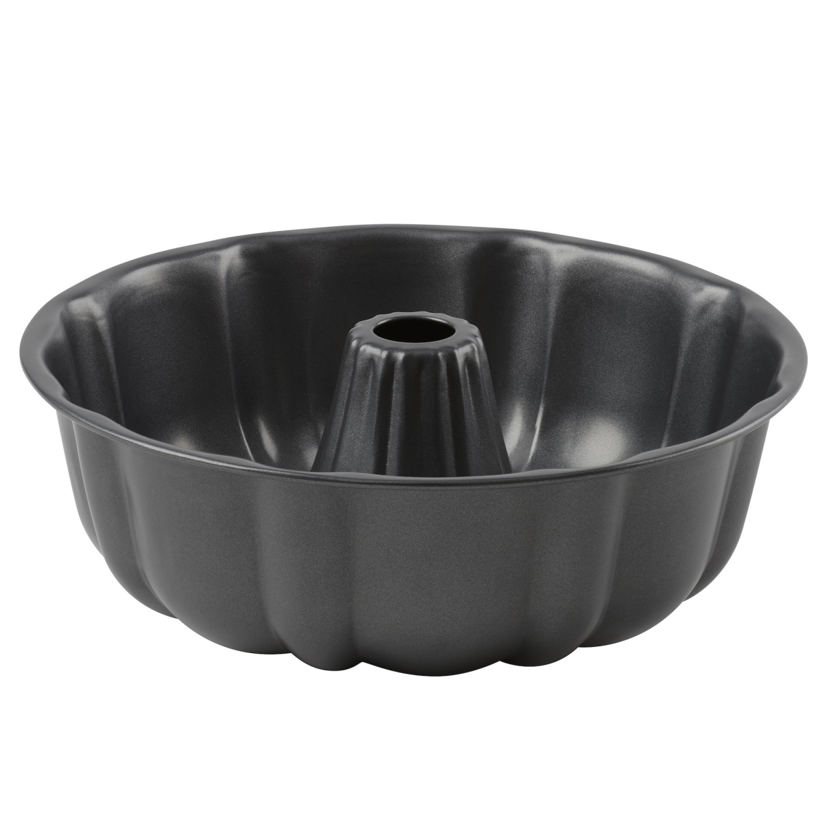 slide 2 of 2, Grand Gourmet Fluted Tube Pan, Dark Grey, 10", 10 in