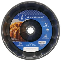 Grand Gourmet Fluted Tube Pan, Dark Grey, 10"