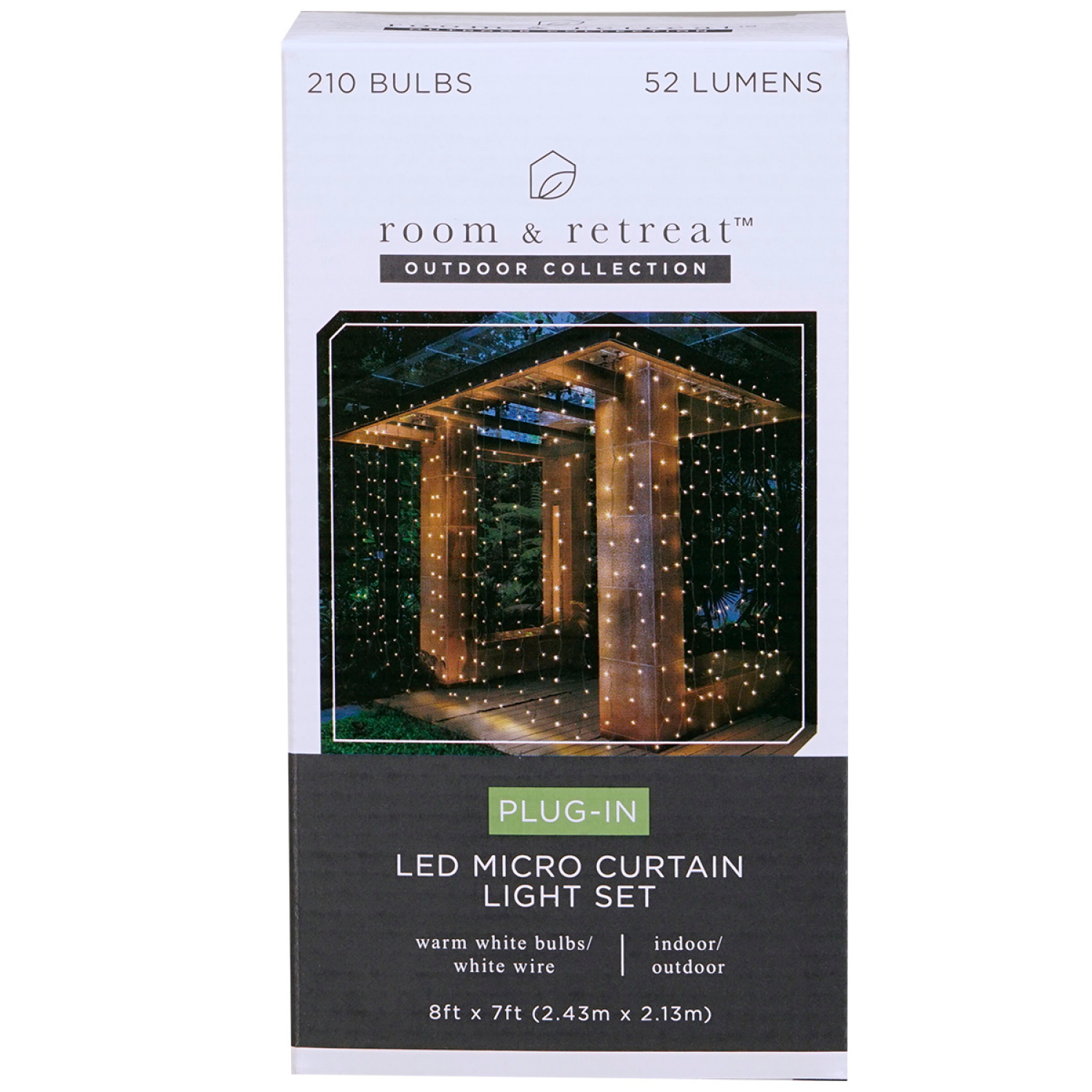 slide 2 of 2, Room & Retreat Micro LED Curtain Lights, 8 Foot, 210 ct