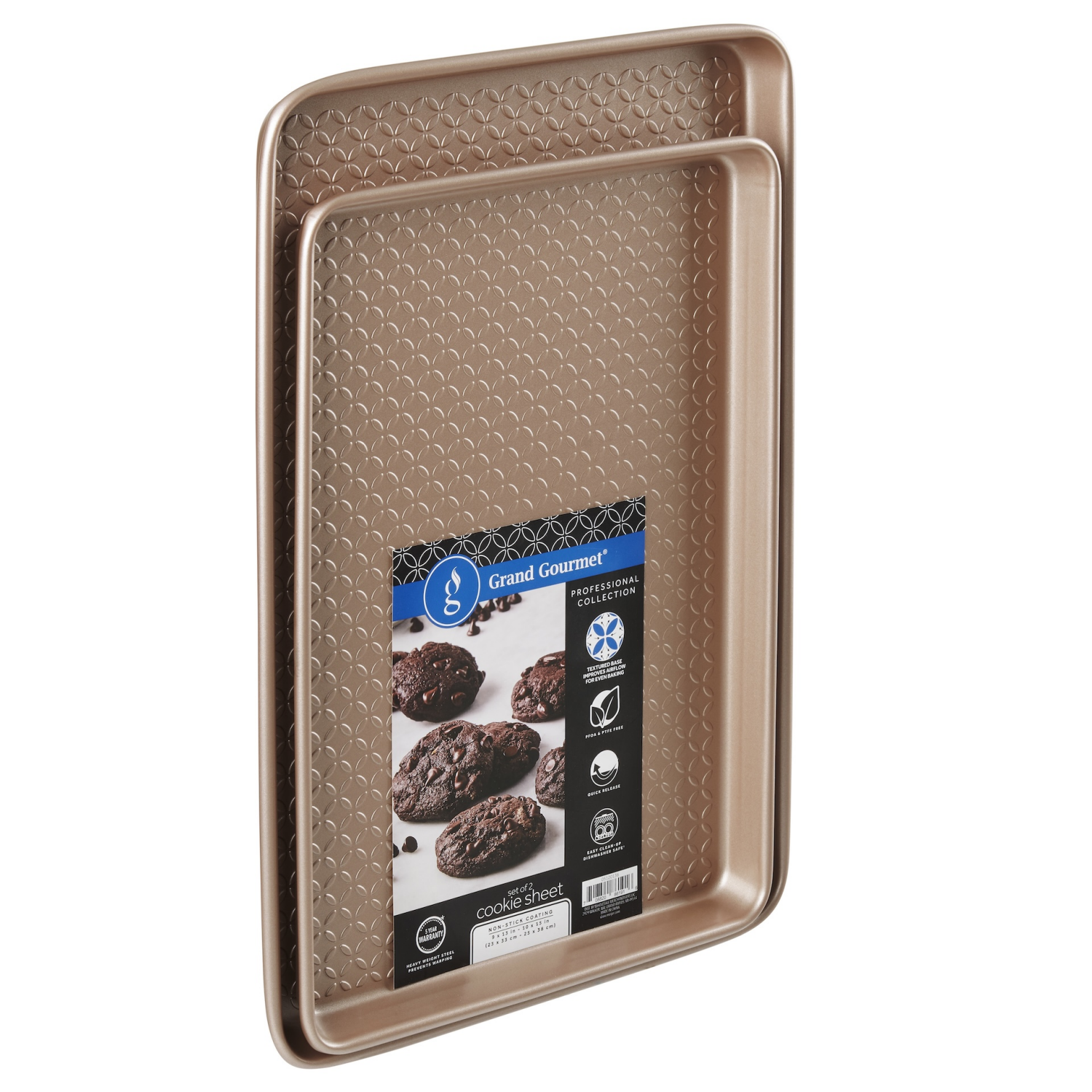 slide 1 of 2, Grand Gourmet Professional Small & Medium Cookie Pan Set, 2 ct