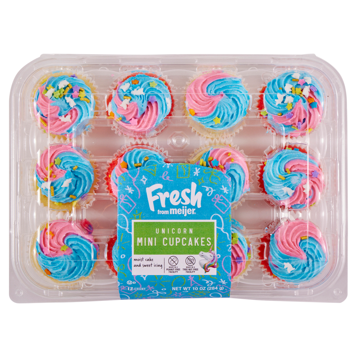slide 1 of 4, two-bite Fresh from Meijer Mini Unicorn Cupcakes, 12 Count, 12 ct