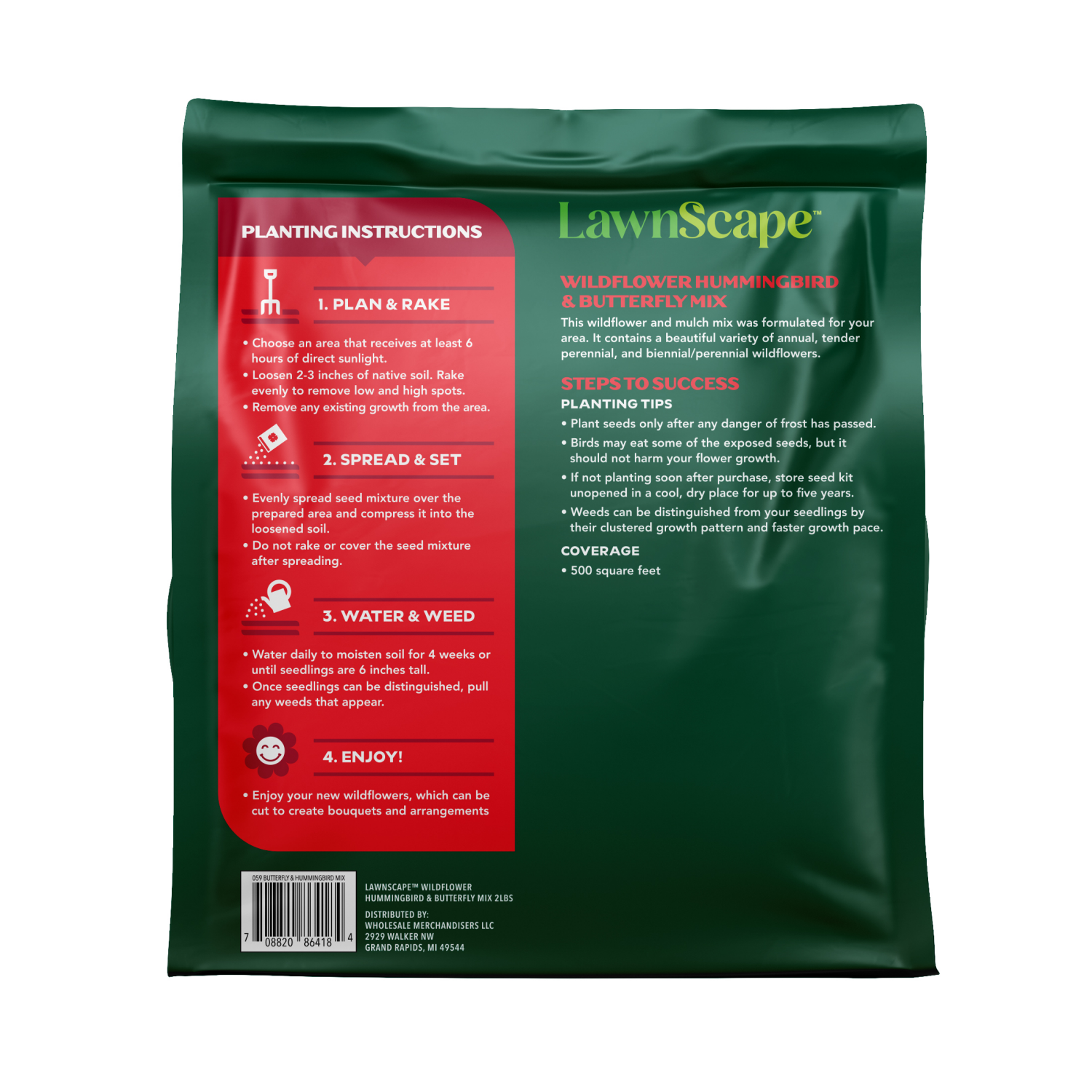 slide 4 of 4, Lawnscape Hummingbird And Butterfly Wildflower Mix, 1 ct