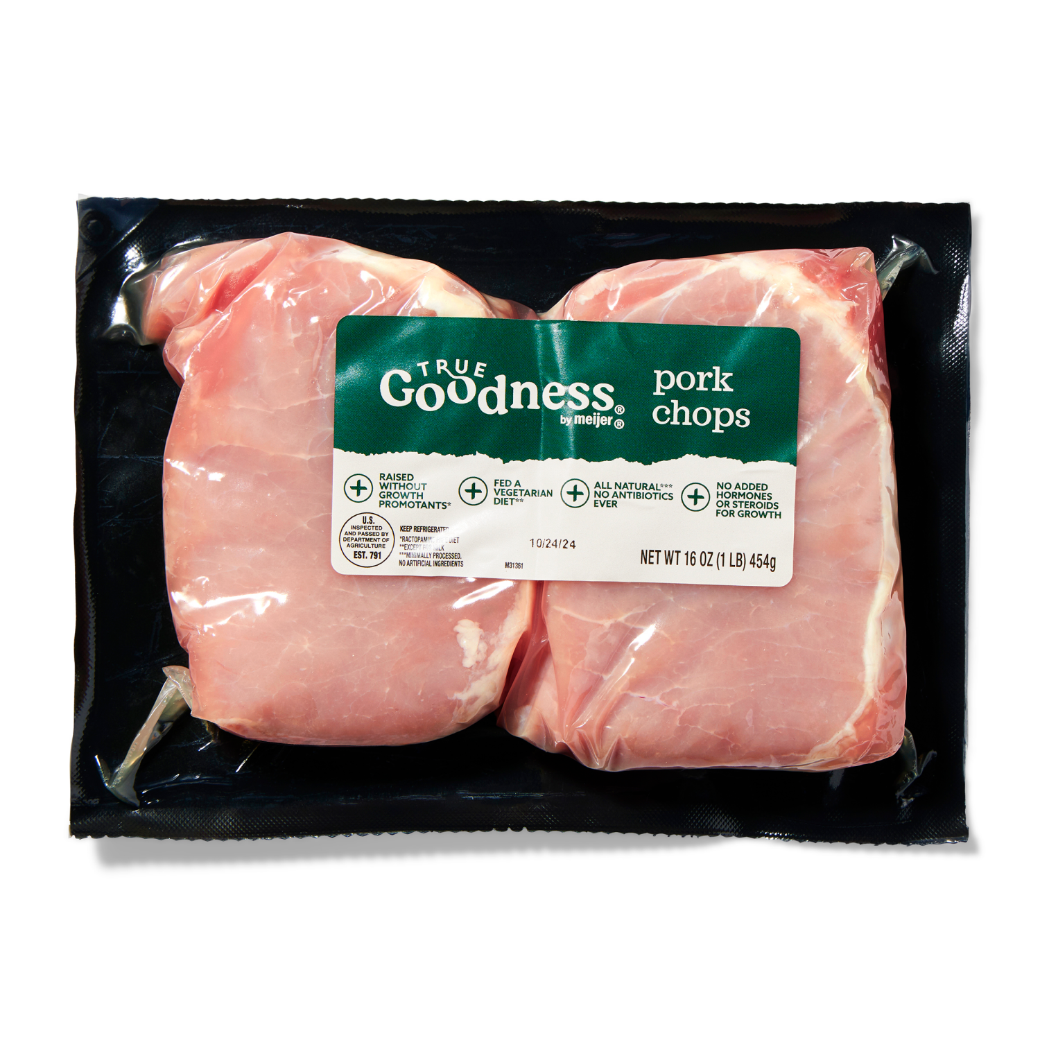slide 1 of 2, True Goodness Pork Chops 16 Oz, 16 oz