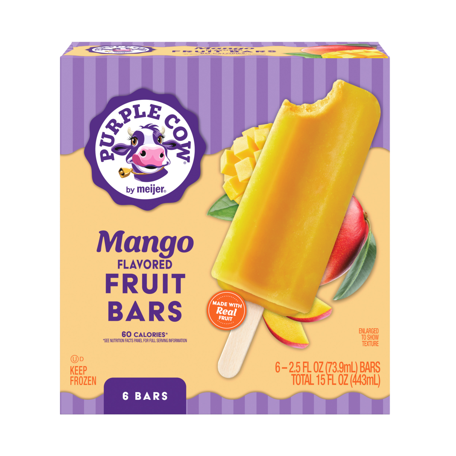 slide 1 of 6, Purple Cow Mango Fruit Bars, 6 ct
