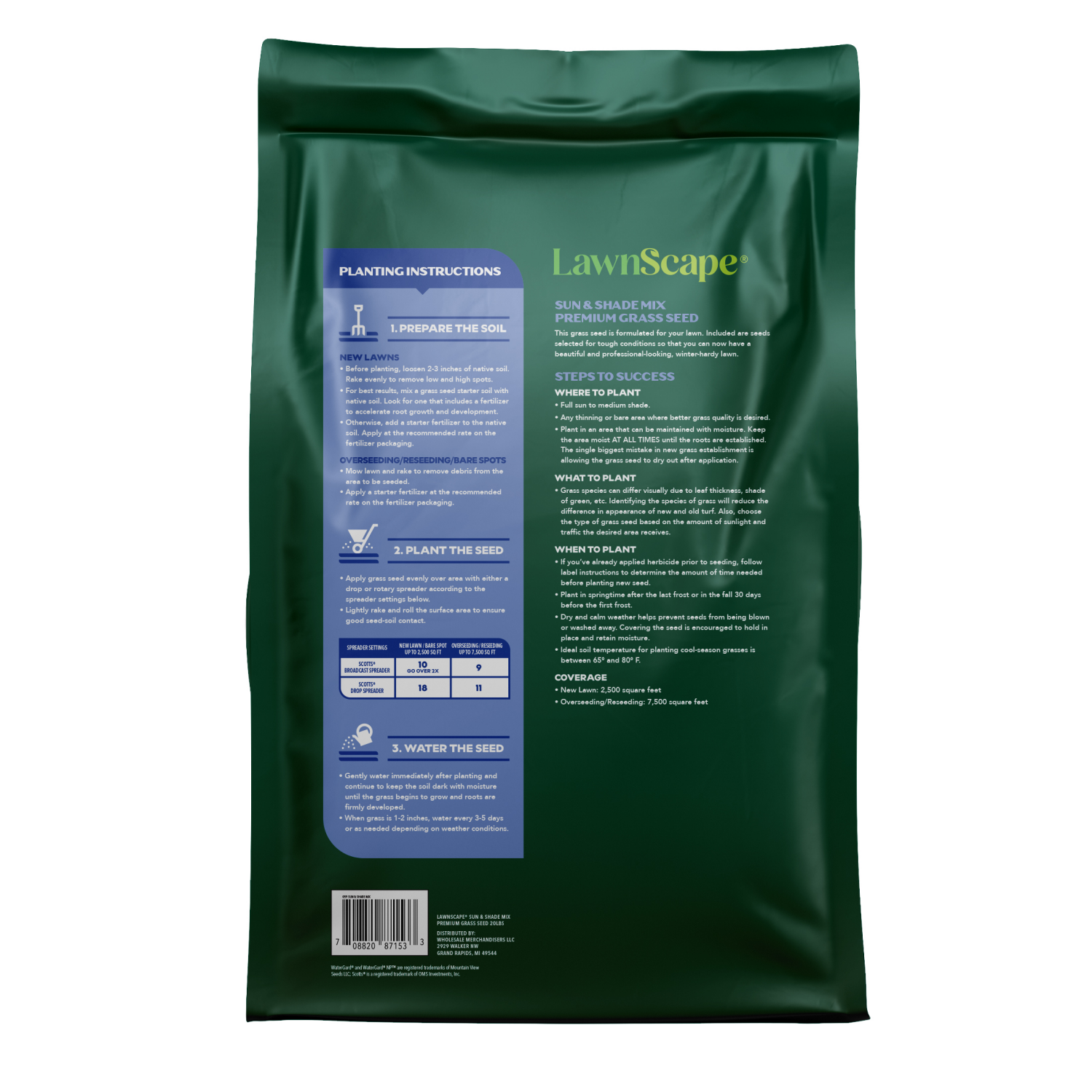 slide 2 of 4, Lawnscape Premium Grass Seed, Sun & Shade Mix, 20 Lbs, 20 lb