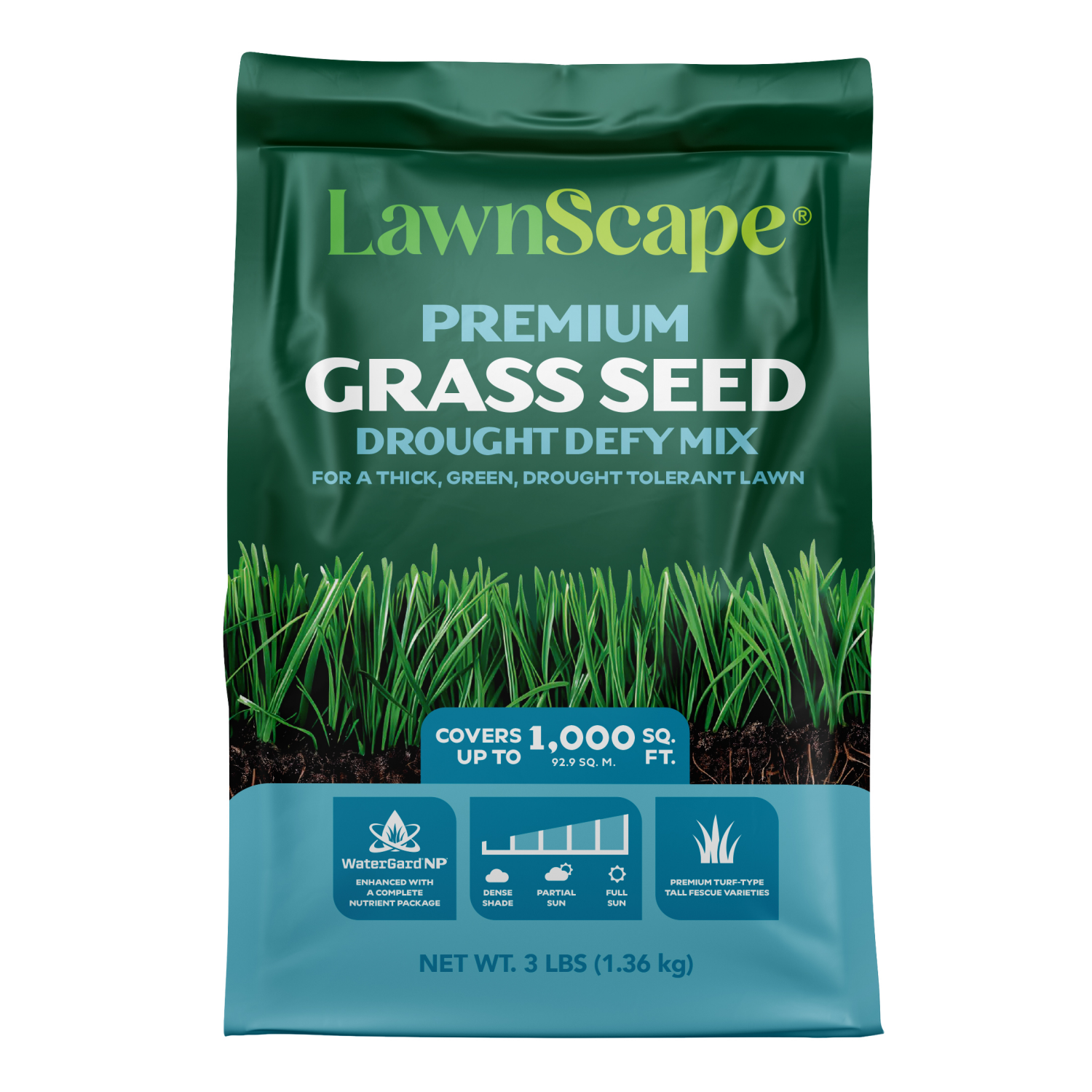 slide 1 of 5, Lawnscape Drought Defy 3lb, 3 lb