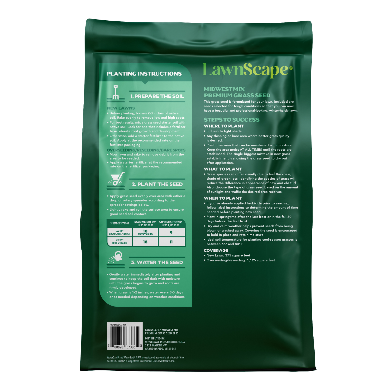 slide 2 of 4, LawnScape Premium Grass Seed, Midwest Mix, 3 lbs, 3 lb