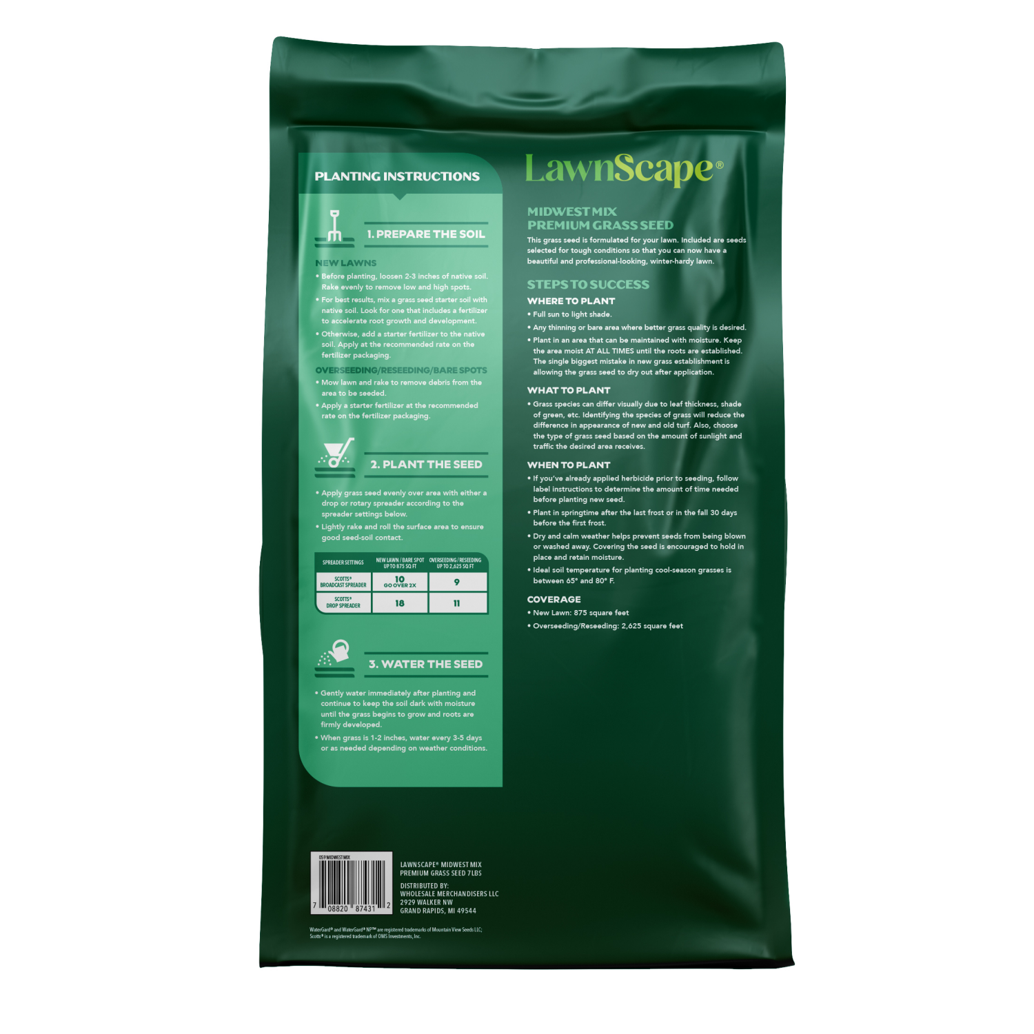 slide 2 of 4, Lawnscape Premium Grass Seed Midwest Mix 7lbs., 7 lb