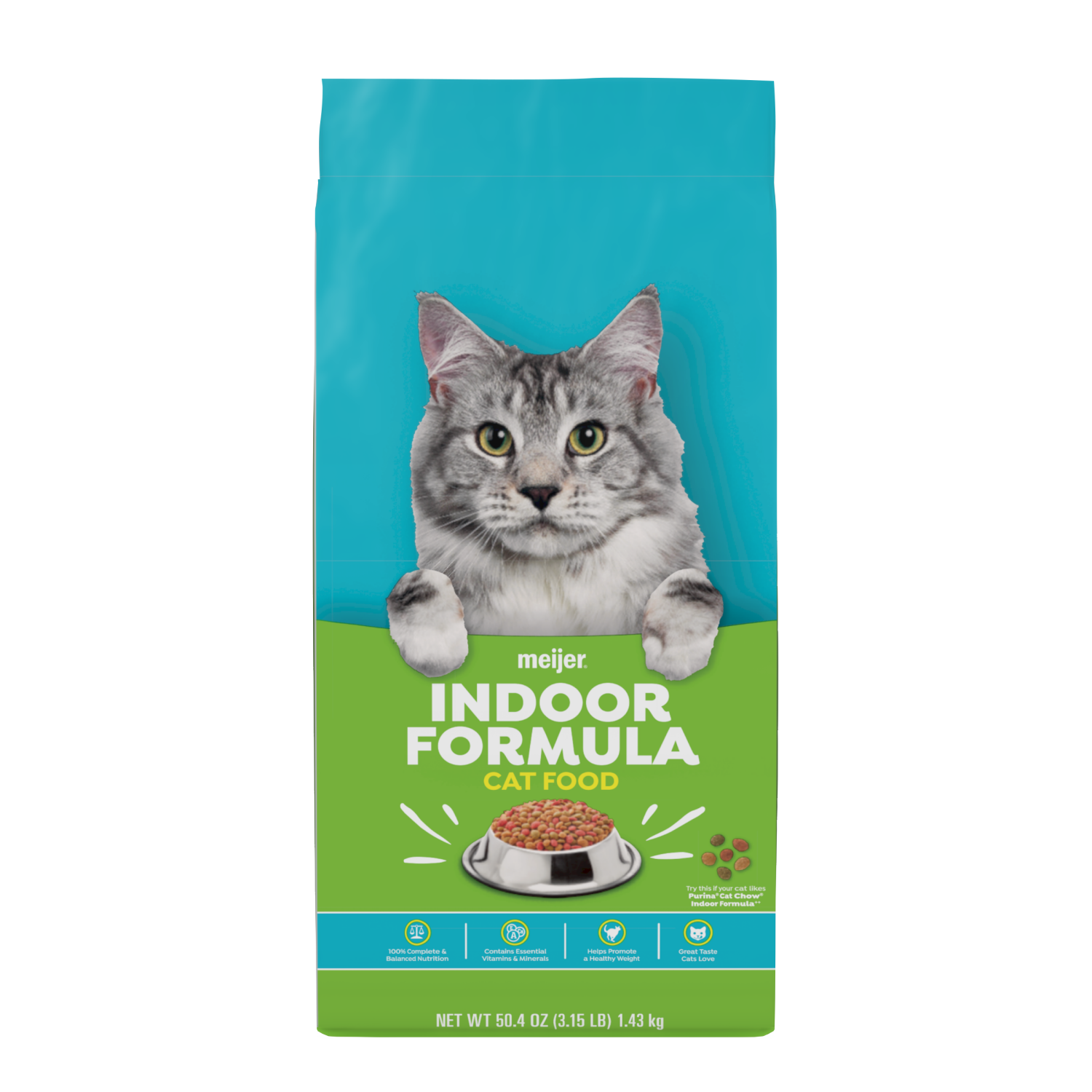 slide 1 of 2, Meijer Main Choice Indoor Formula Dry Cat Food, 3.15 lb