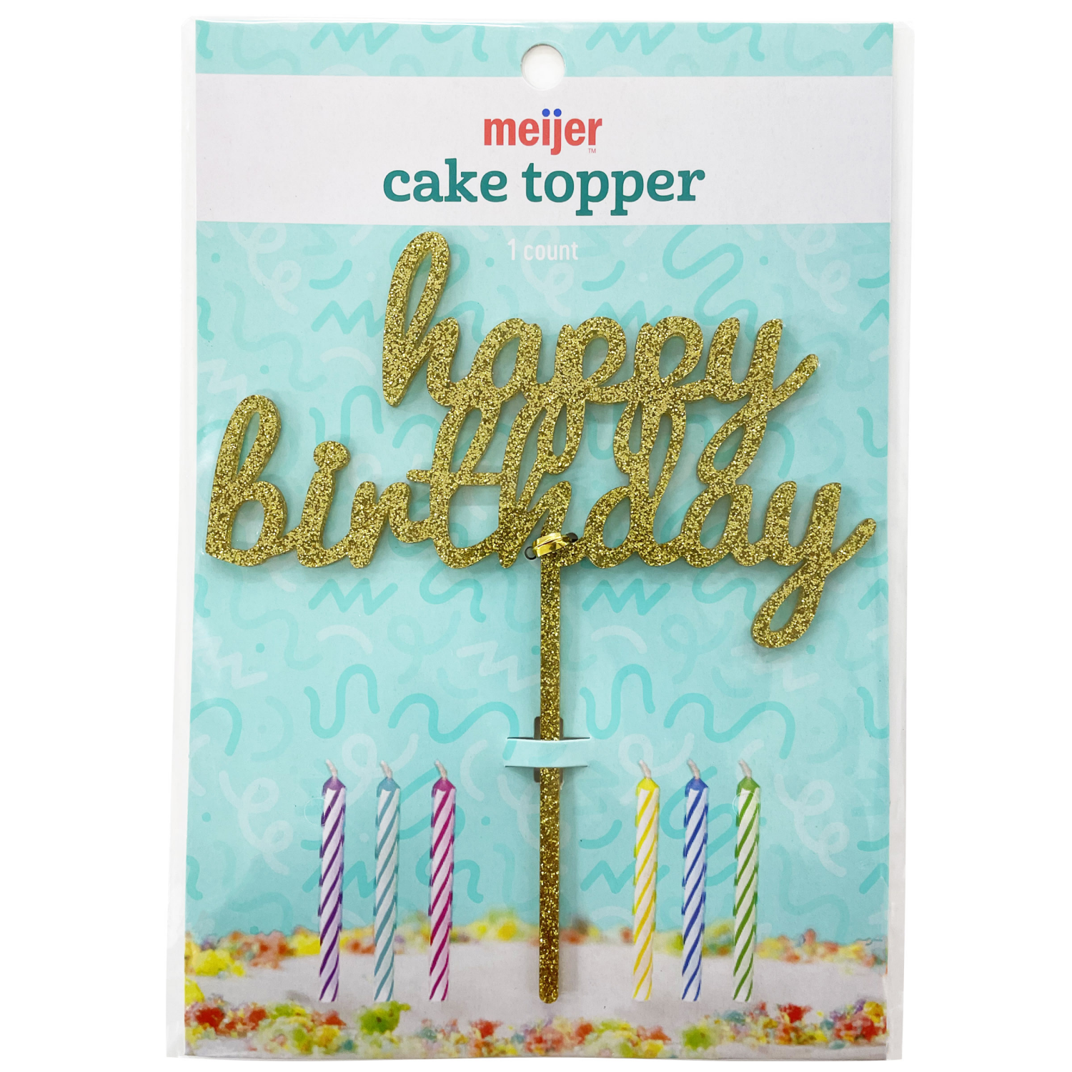 slide 1 of 29, Meijer Party Birthday Cake Topper, 1 ct