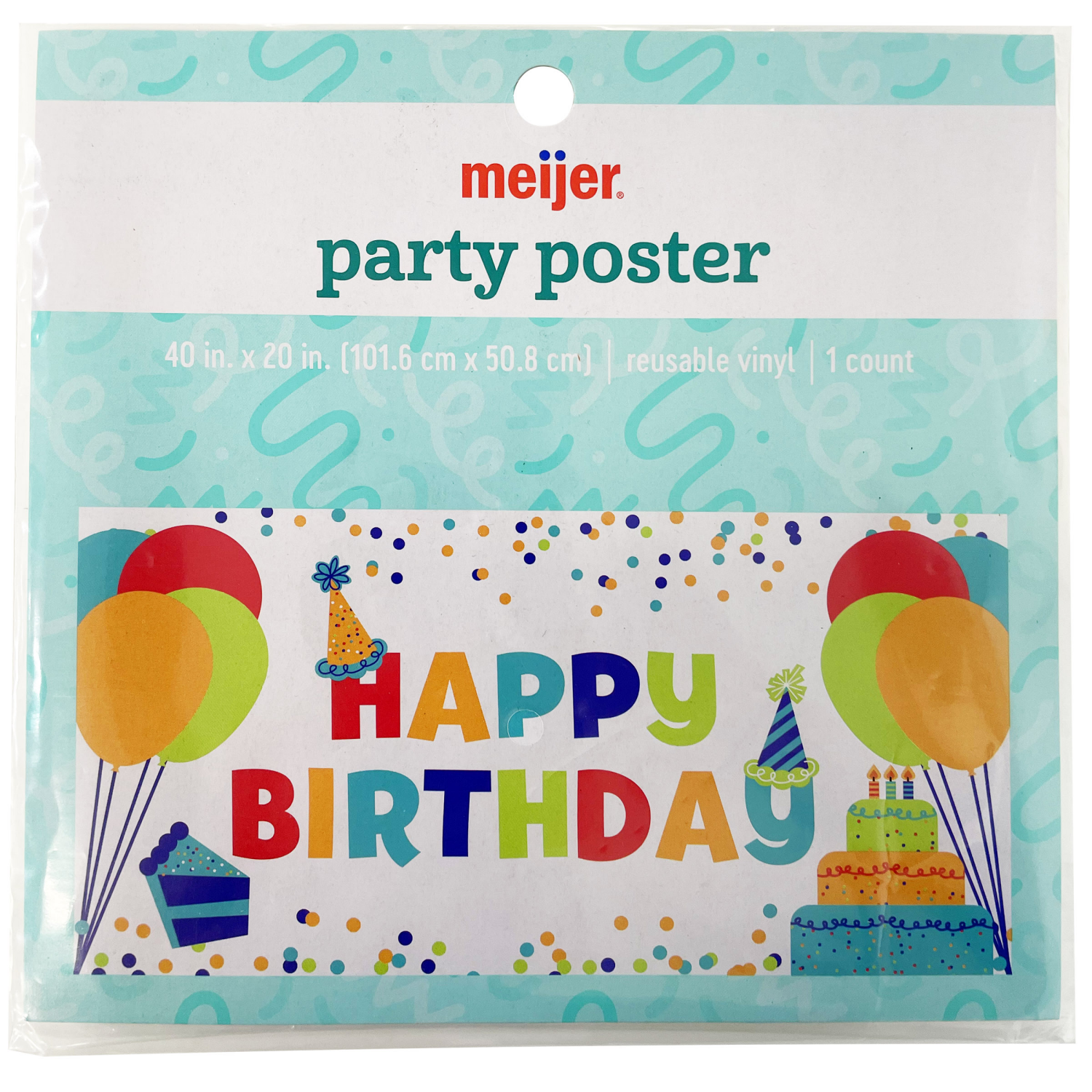 slide 1 of 1, Meijer ''happy Birthday'' Party Poster, 40 X 20 In, 1 ct