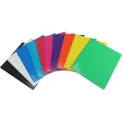 2-Pocket Laminated Paper Portfolio With Metal Prongs , Letter Size , Sold Separately