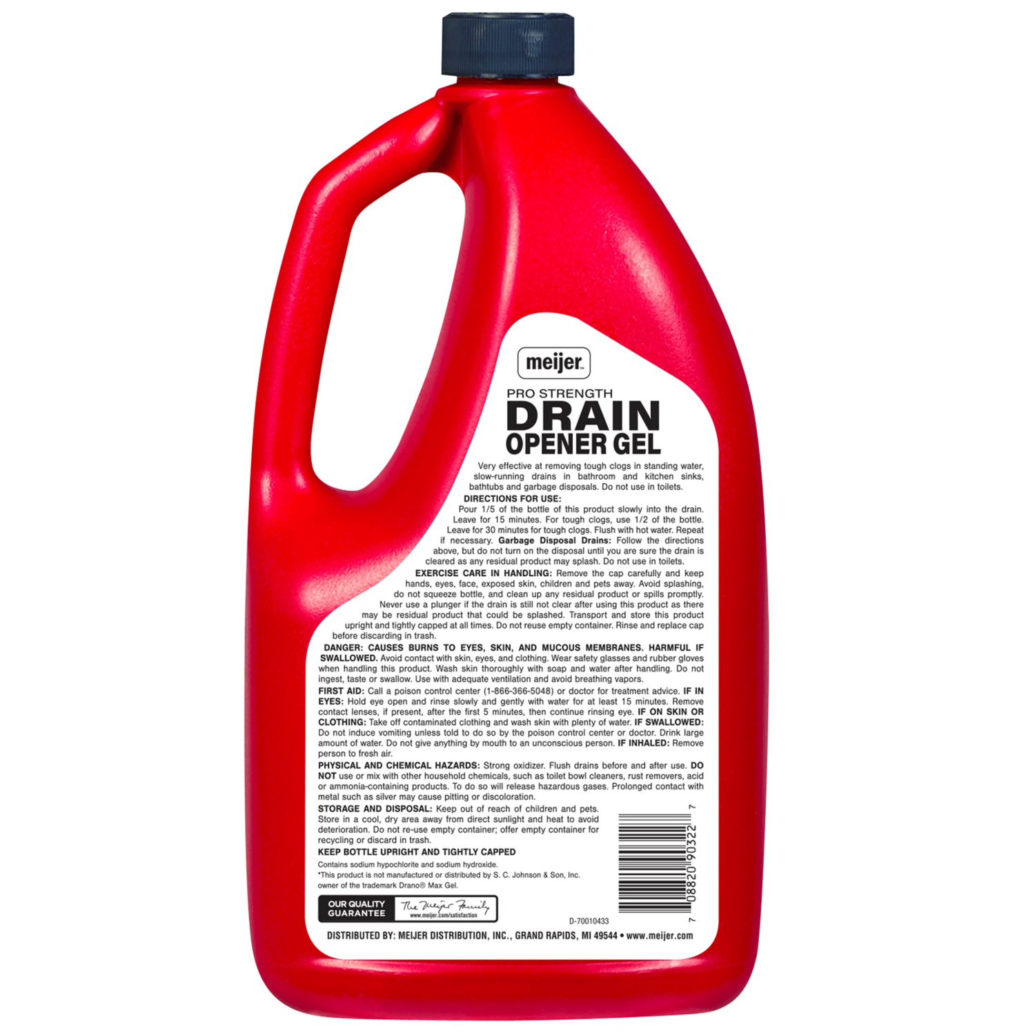 slide 2 of 2, Meijer Pro Strength Drain Opener Gel, 80 oz