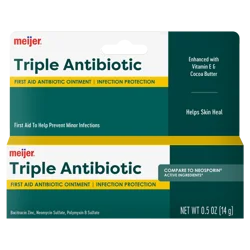 Meijer First Aid Triple Antibiotic Ointment, Treats Minor Cuts, Scrapes and Burns, .5 oz