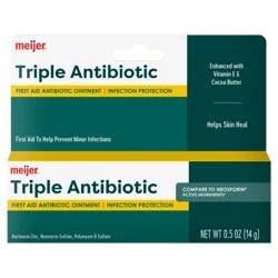 Meijer First Aid Triple Antibiotic Ointment, Treats Minor Cuts, Scrapes and Burns, .5 oz