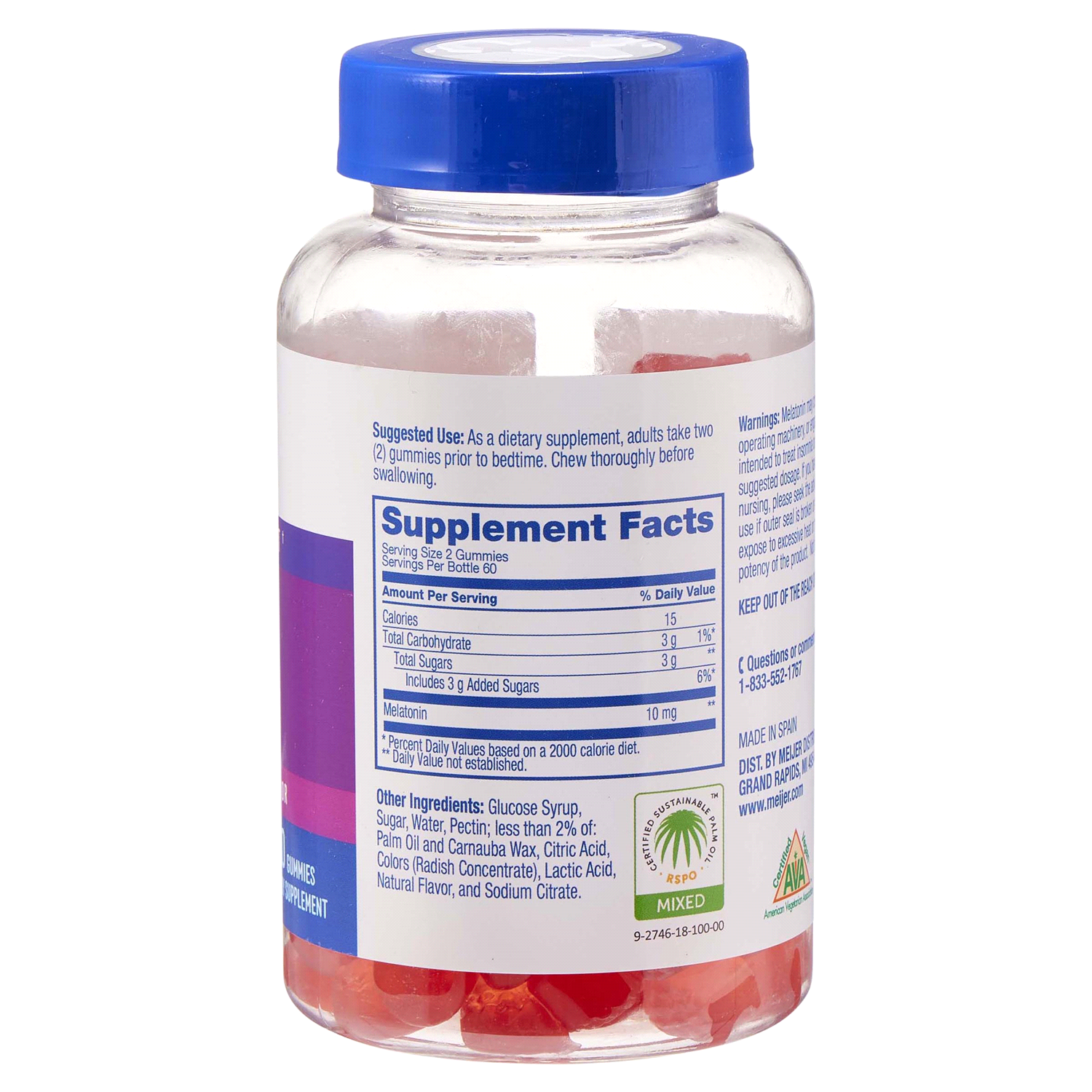 slide 3 of 3, MEIJER WELLNESS Meijer BB Melatonin Gummy VALUE, 120 ct; 10 mg