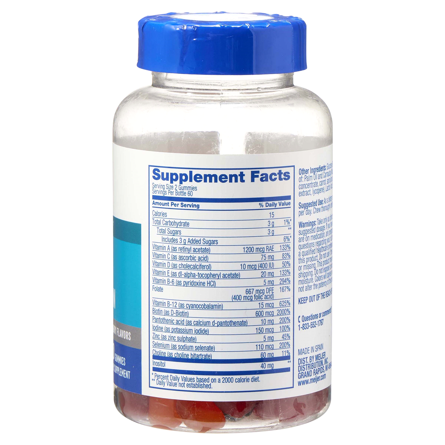 slide 3 of 3, MEIJER WELLNESS Meijer BB Men's Multivitamin Gummy VALUE, 120 ct
