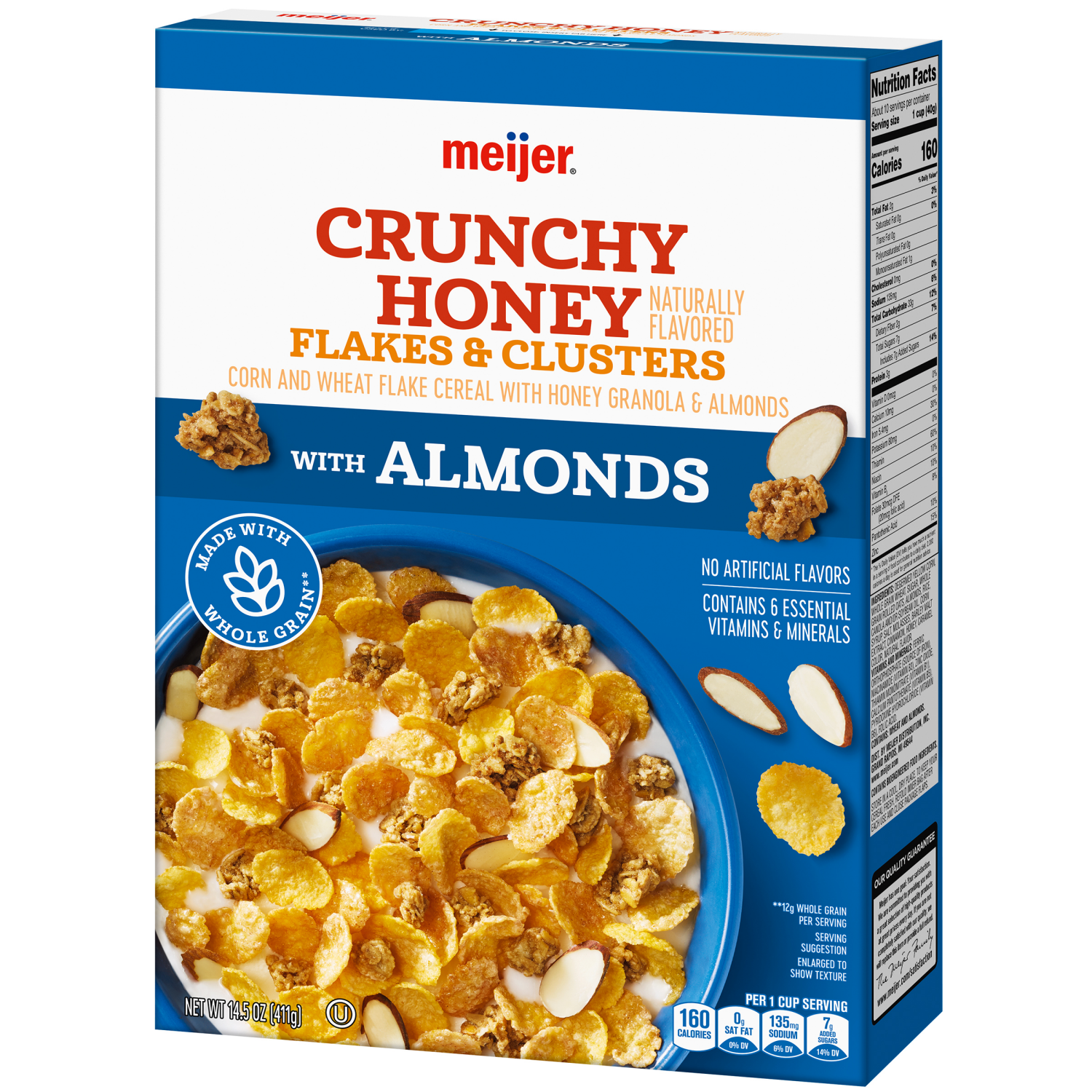 slide 7 of 8, Meijer Crunchy Honey Oats and Almonds, 14.5 oz