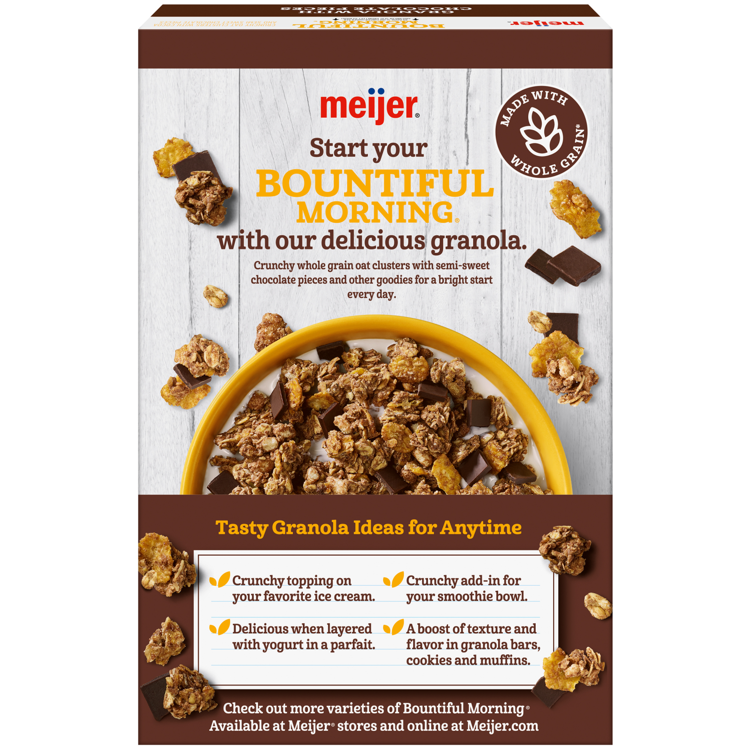 slide 2 of 8, Meijer Bountiful Morning Granola with Chocolate, 14 oz, 14 oz