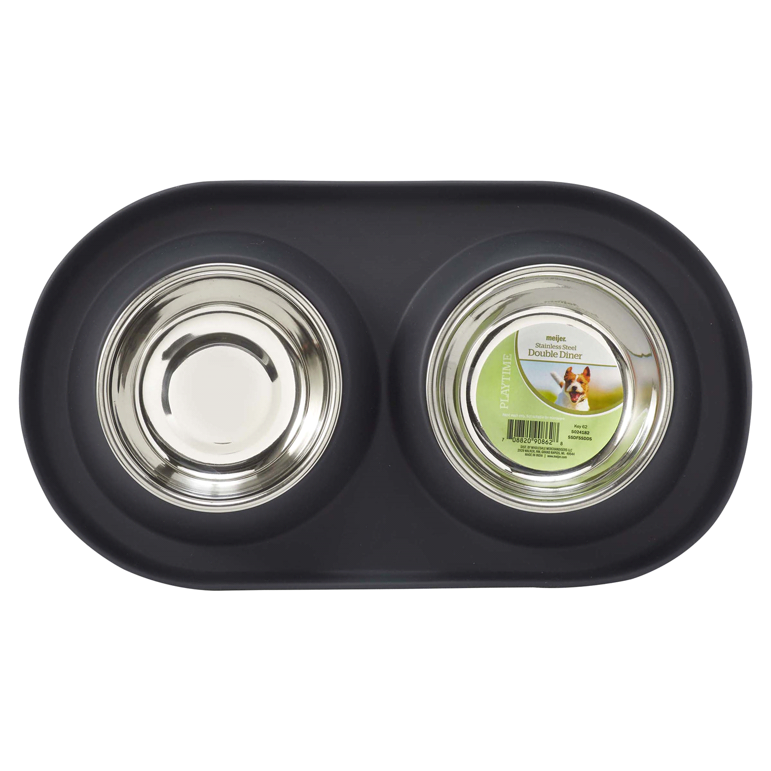 slide 5 of 5, Meijer Stainless Steel TPE Double Diner Small No Slip, 1 ct