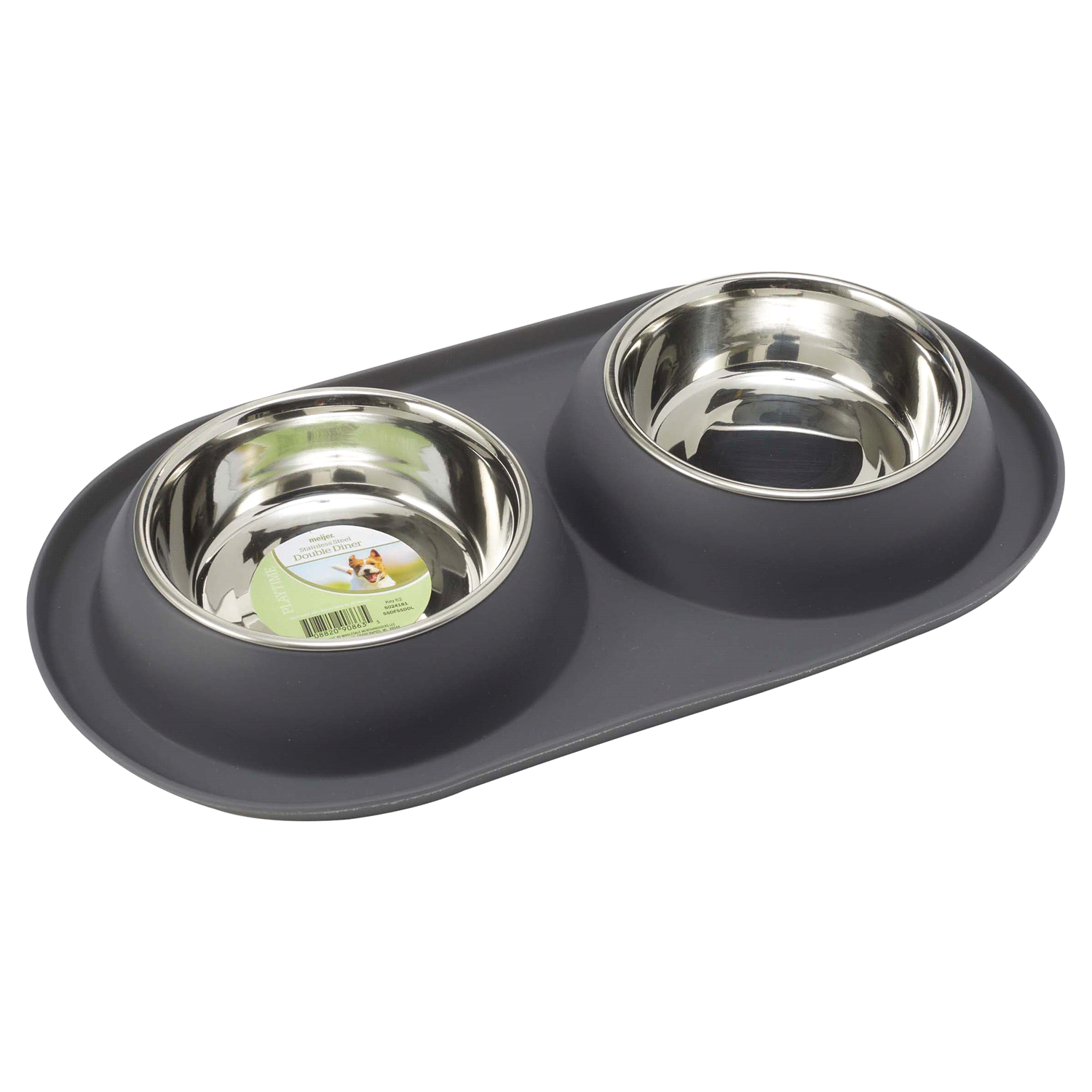 slide 4 of 5, Meijer Stainless Steel TPE Double Diner Large No Slip, 1 ct